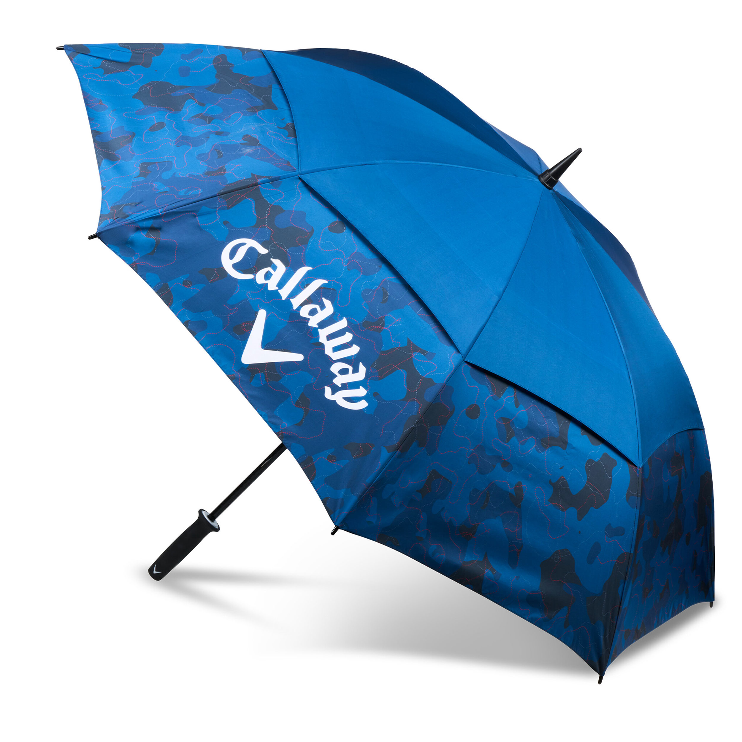 Callaway Shield 64 Double Canopy Golf Umbrella - Navy/Red