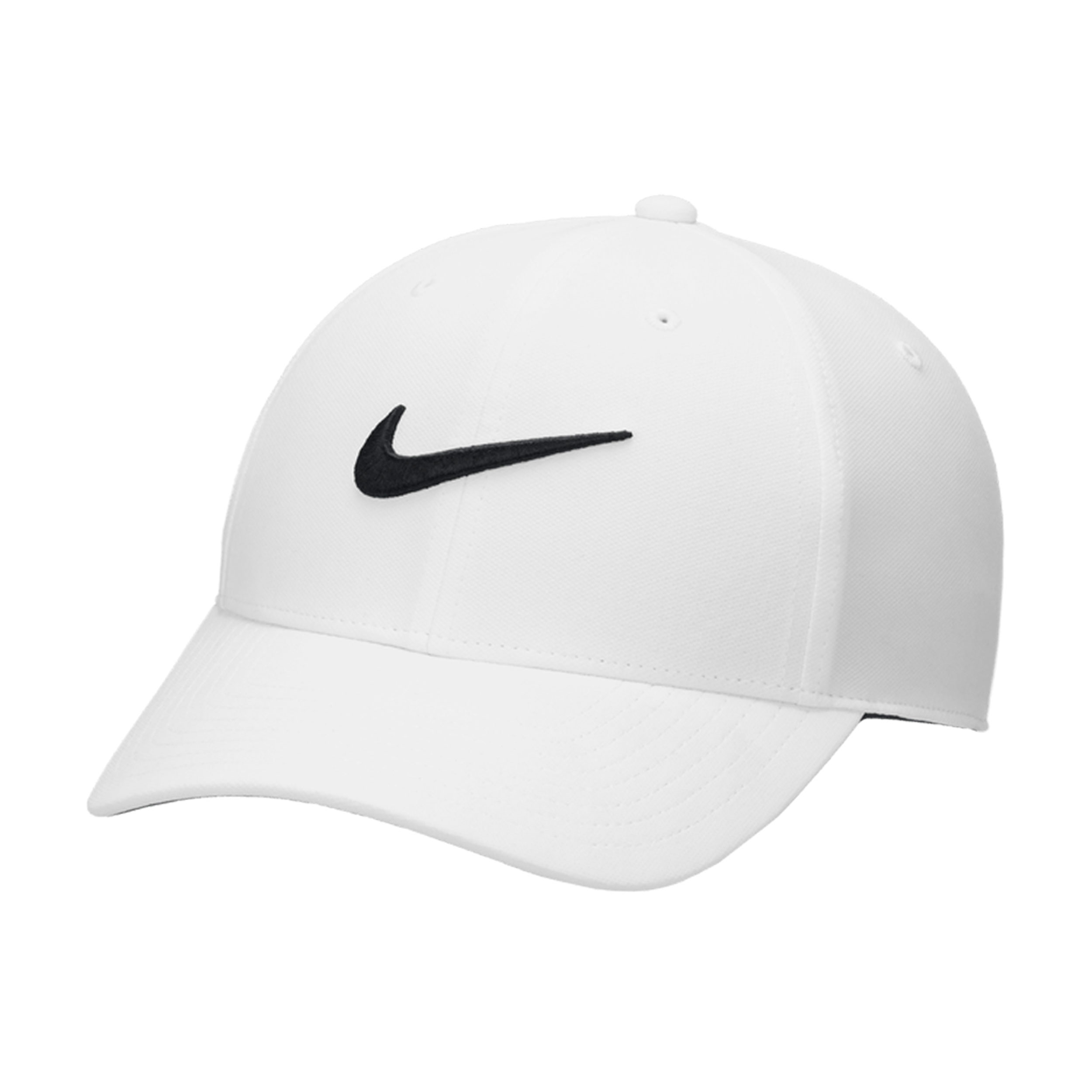 Nike Dri-Fit Club Structured Swoosh Cap - White/Black